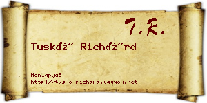 Tuskó Richárd névjegykártya